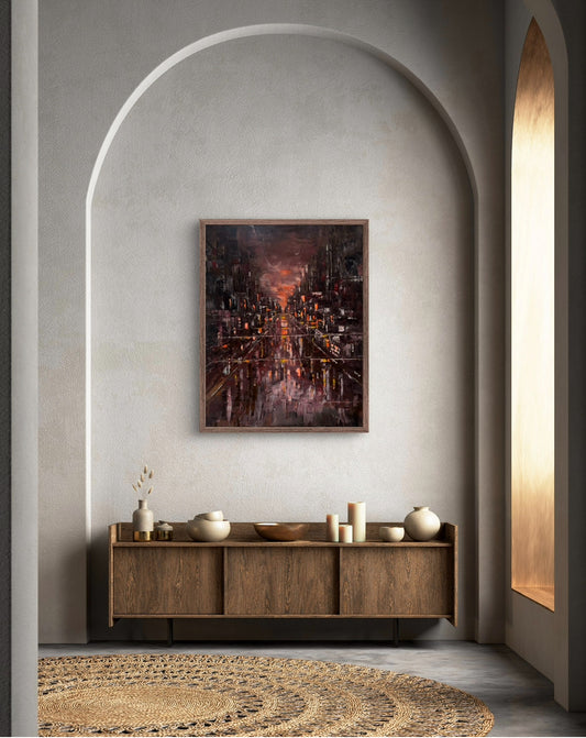 City Reflections – Original Acrylic Painting (120×100 cm)