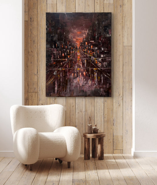 City Reflections – Original Acrylic Painting (120×100 cm)