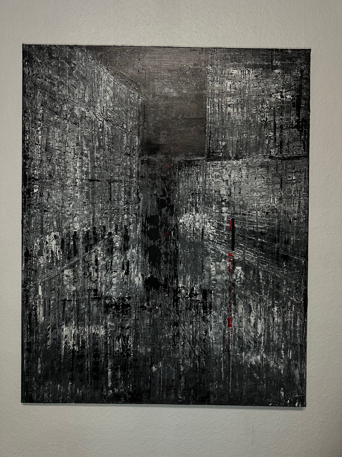 Crossing the Red Light (120×100 cm)