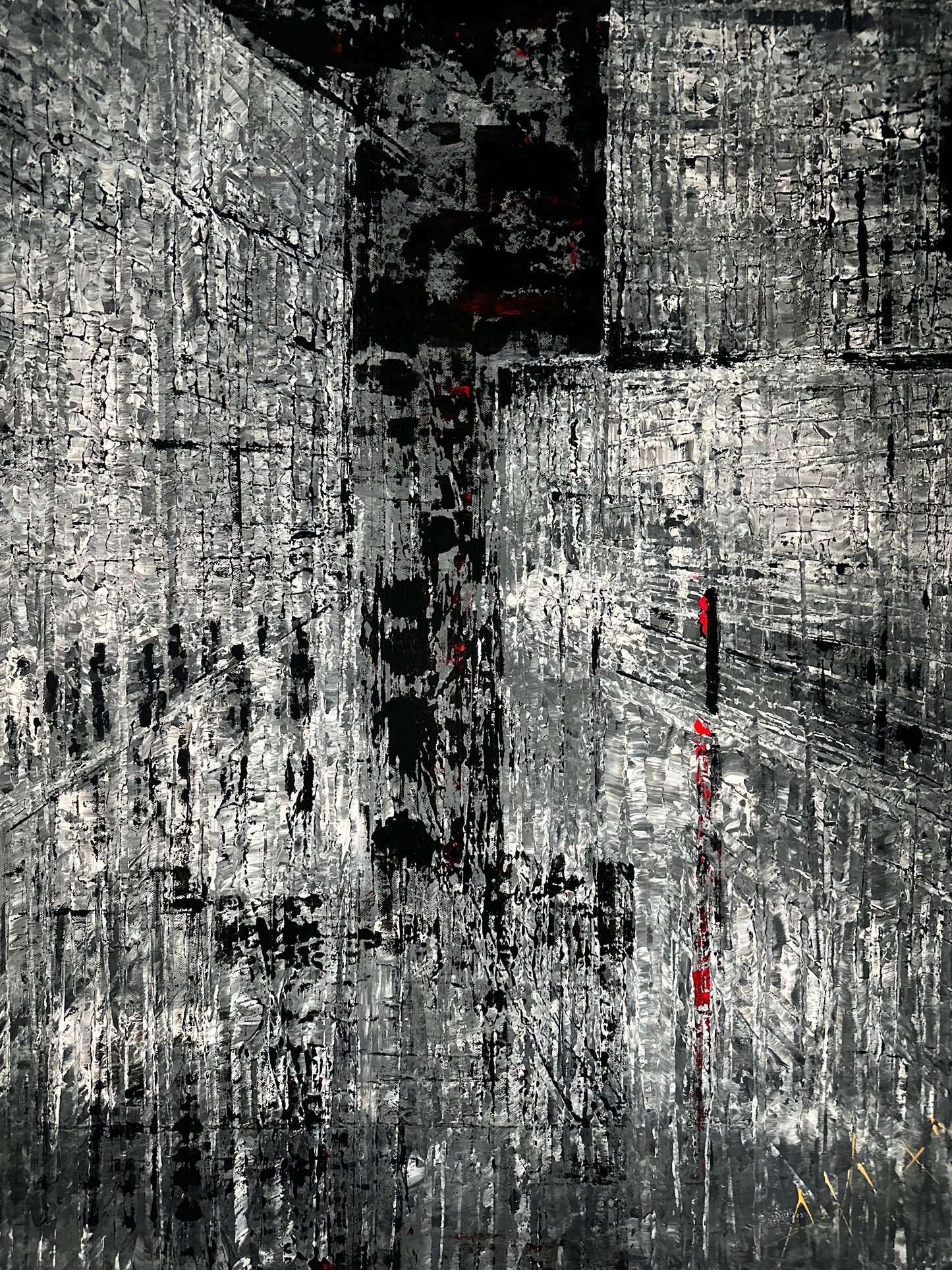 Crossing the Red Light (80×100 cm)